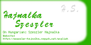 hajnalka szeszler business card